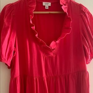 Crown & Ivy Women's Red Ruffle Dress